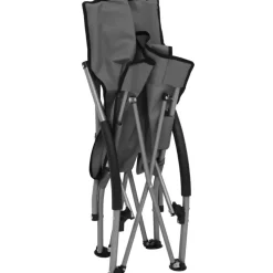 Kamperen En Outdoor-vidaXL - Campingstoel - Grijs - Stof - 2 stuks