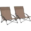 Kamperen En Outdoor-vidaXL - Campingstoel - Taupe - Stof - 2 stuks