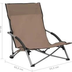 Kamperen En Outdoor-vidaXL - Campingstoel - Taupe - Stof - 2 stuks