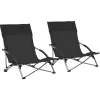 Kamperen En Outdoor-vidaXL - Campingstoel - Zwart - Stof - 2 stuks