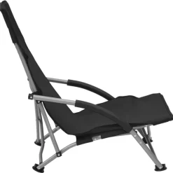Kamperen En Outdoor-vidaXL - Campingstoel - Zwart - Stof - 2 stuks