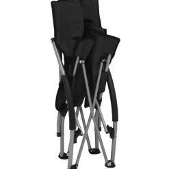 Kamperen En Outdoor-vidaXL - Campingstoel - Zwart - Stof - 2 stuks