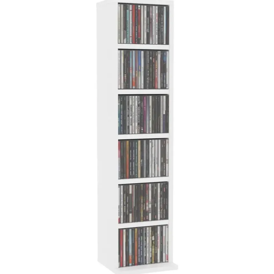 vidaXL - Cd-kast - Wit - Bewerkt hout