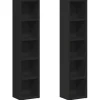 vidaXL - Cd-kast - Zwart - Bewerkt hout - 2 stuks
