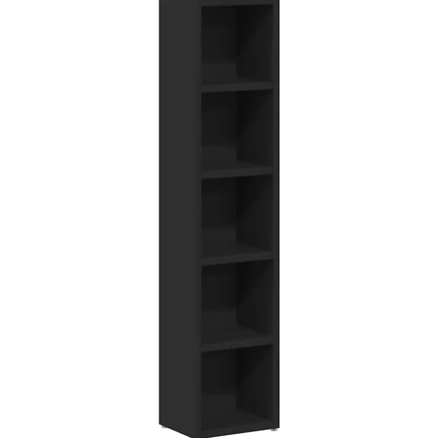 vidaXL - Cd-kast - Zwart - Bewerkt hout - 2 stuks