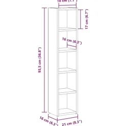 vidaXL - Cd-kast - Zwart - Bewerkt hout - 2 stuks