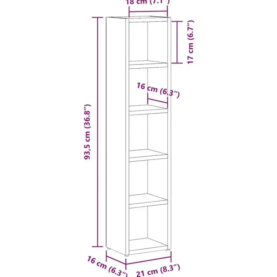 vidaXL - Cd-kast - Zwart - Bewerkt hout - 2 stuks