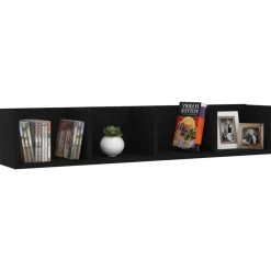 vidaXL - Cd-rek - Zwart - Bewerkt hout