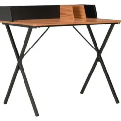 vidaXL - Computertafel - Zwart - Bewerkt hout