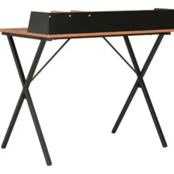 vidaXL - Computertafel - Zwart - Bewerkt hout