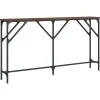 vidaXL - Consoletafel - Bruin eiken - Bewerkt hout - 140x23x75 cm