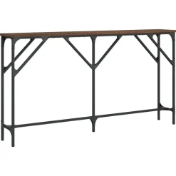 vidaXL - Consoletafel - Bruin eiken - Bewerkt hout - 140x23x75 cm