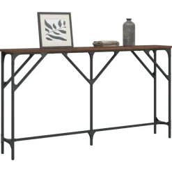 vidaXL - Consoletafel - Bruin eiken - Bewerkt hout - 140x23x75 cm