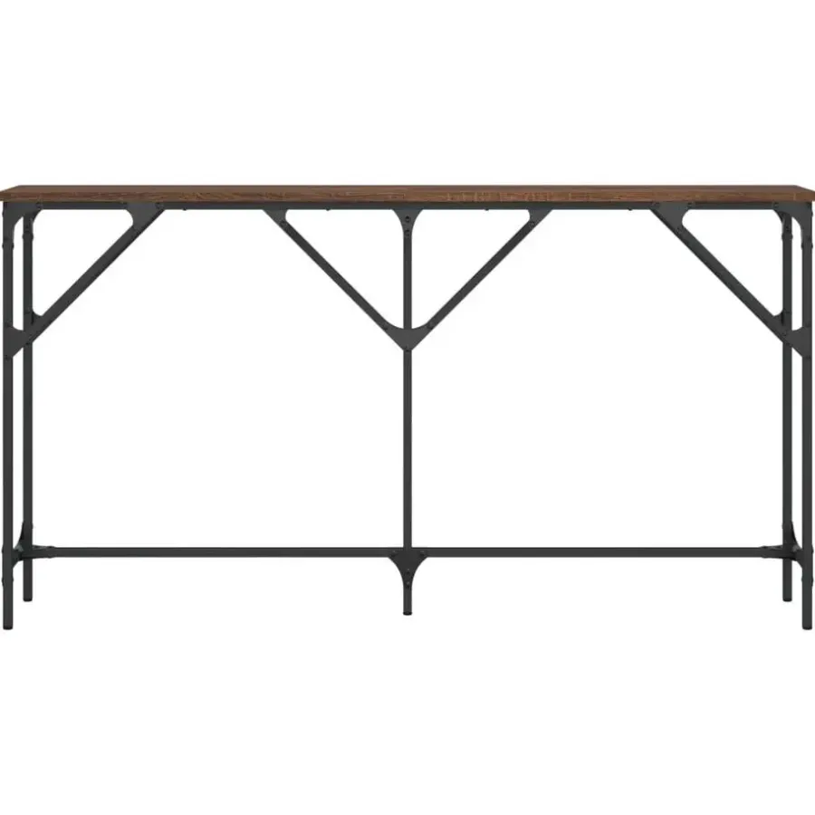 vidaXL - Consoletafel - Bruin eiken - Bewerkt hout - 140x23x75 cm