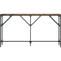 Sidetables-vidaXL - Consoletafel - Gerookt eiken - Bewerkt hout - 140x23x75 cm