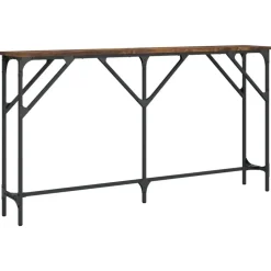 Sidetables-vidaXL - Consoletafel - Gerookt eiken - Bewerkt hout - 140x23x75 cm