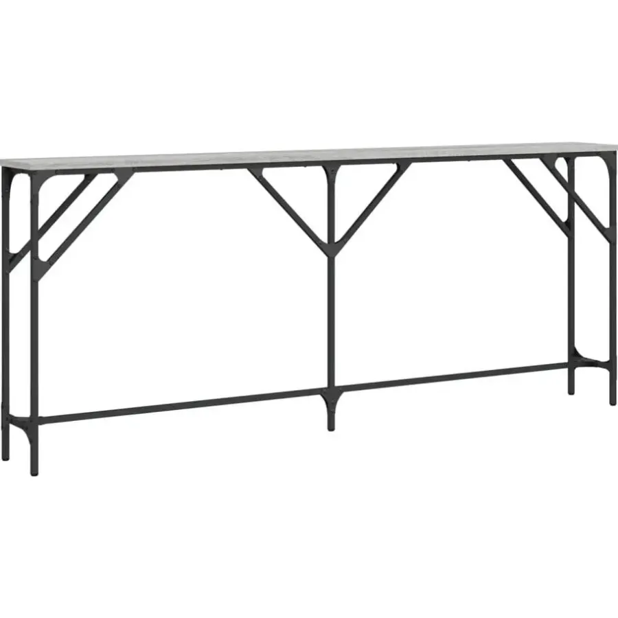 Sidetables-vidaXL - Consoletafel - Grijs sonoma eiken - Bewerkt hout - 180x23x75 cm