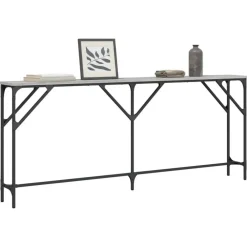 Sidetables-vidaXL - Consoletafel - Grijs sonoma eiken - Bewerkt hout - 180x23x75 cm