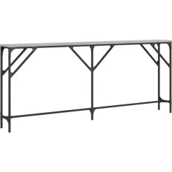 Sidetables-vidaXL - Consoletafel - Grijs sonoma eiken - Bewerkt hout - 180x23x75 cm