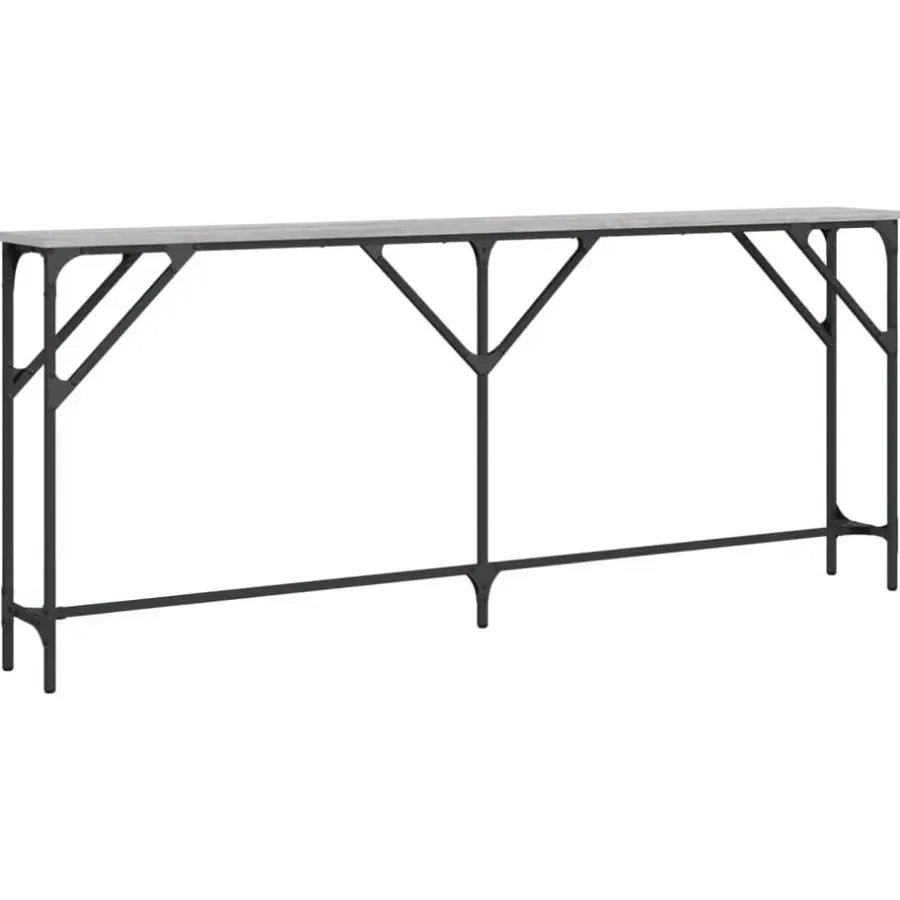 Sidetables-vidaXL - Consoletafel - Grijs sonoma eiken - Bewerkt hout - 180x23x75 cm