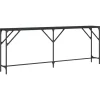 Sidetables-vidaXL - Consoletafel - Zwart - Bewerkt hout - 200x29x75 cm
