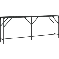 Sidetables-vidaXL - Consoletafel - Zwart - Bewerkt hout - 200x29x75 cm
