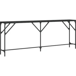 Sidetables-vidaXL - Consoletafel - Zwart - Bewerkt hout - 200x29x75 cm