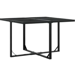 vidaXL - 5-delige inklapbaar Tuinset gris kussens -Zwart textileen - 110x107 cm