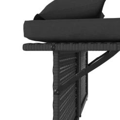 Loungebanken-vidaXL - 2-delige Loungebanken Verstelbare met kussens - Zwart - 113x61x87 cm