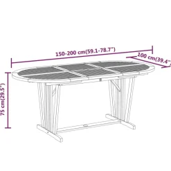 Tuinsets-vidaXL - 7-delige Tuinset 6 fauteuils massief eucalyptushout - (150-200)x100 cm