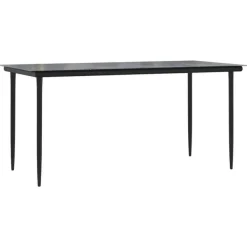 vidaXL - 5-delige Tuinset 4 fauteuils - Zwart - Textileen - 160x80 cm