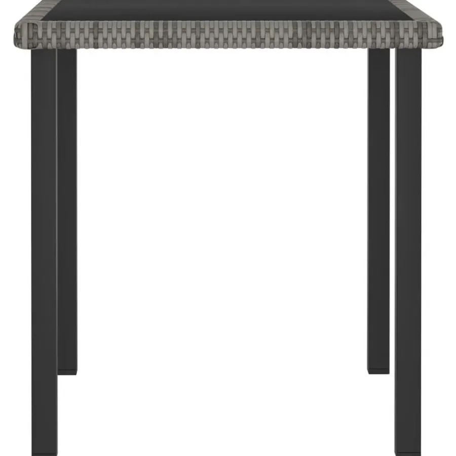 Tuinsets-vidaXL - 5-delige Tuinset - Grijs - Poly rattan en glas - 70x70 cm