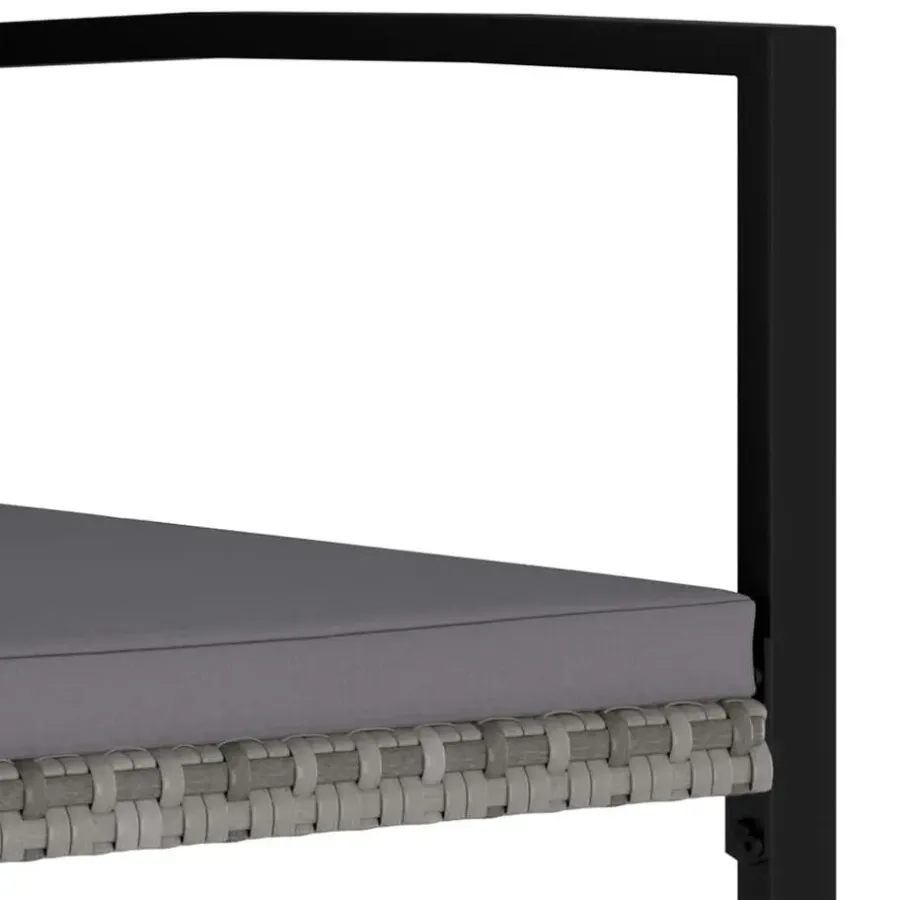 Tuinsets-vidaXL - 5-delige Tuinset - Grijs - Poly rattan en glas - 70x70 cm