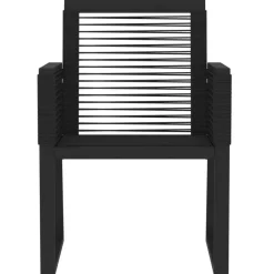 vidaXL - 9-delige Tuinset - Zwart PVC rattan en staal - 200x100 cm