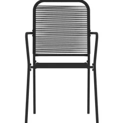 vidaXL - 5-delige Tuinset - Zwart katoenen touw en staal - 140x70 cm