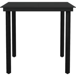 Tuinsets-vidaXL - 5-delige Tuinset - Zwart katoenen touw en staal - 80x80 cm