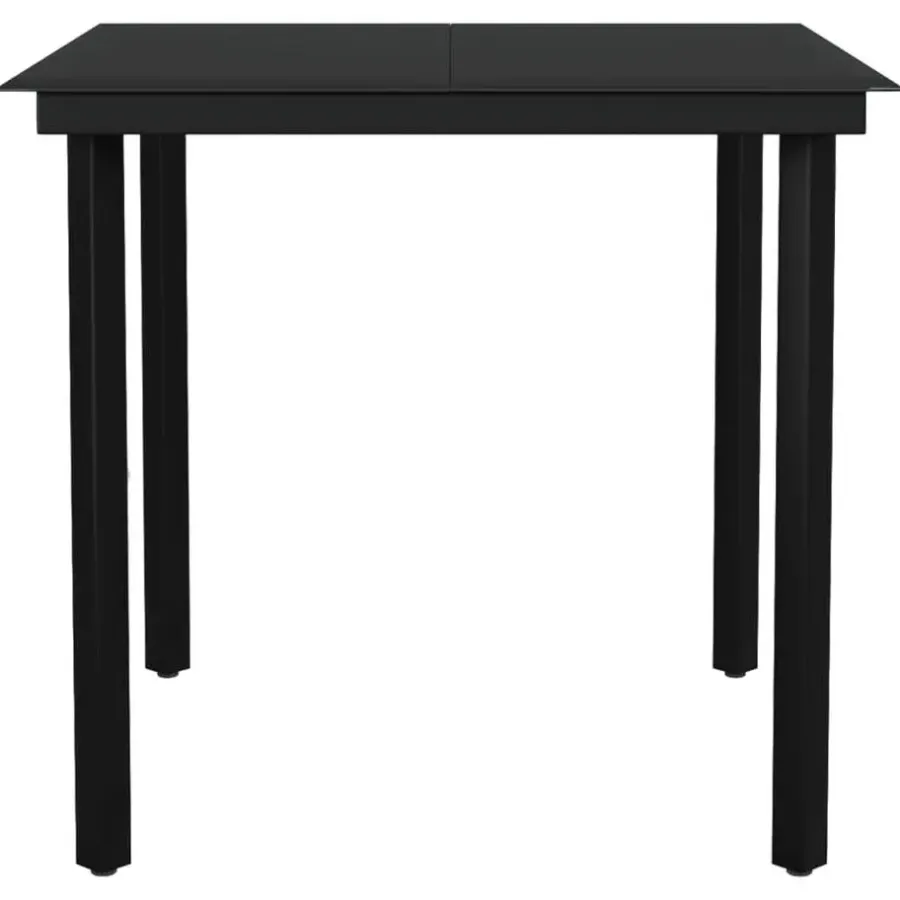 Tuinsets-vidaXL - 5-delige Tuinset - Zwart katoenen touw en staal - 80x80 cm