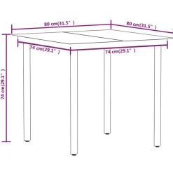 Tuinsets-vidaXL - 5-delige Tuinset - Zwart katoenen touw en staal - 80x80 cm