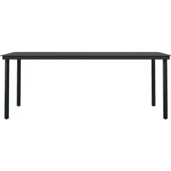 vidaXL - 7-delige Tuinset - Zwart katoenen touw en staal - 200x100 cm