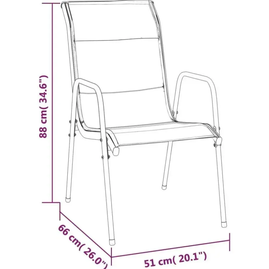 Tuinsets-vidaXL - 7-delige Tuinset - Zwart - Textileen met voering en staal - 140x70 cm