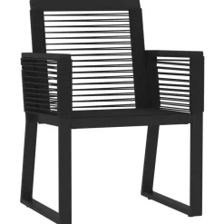 vidaXL - 7-delige Tuinset - Zwart PVC rattan en staal - 200x100 cm