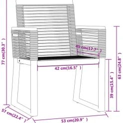 vidaXL - 7-delige Tuinset - Zwart PVC rattan en staal - 200x100 cm