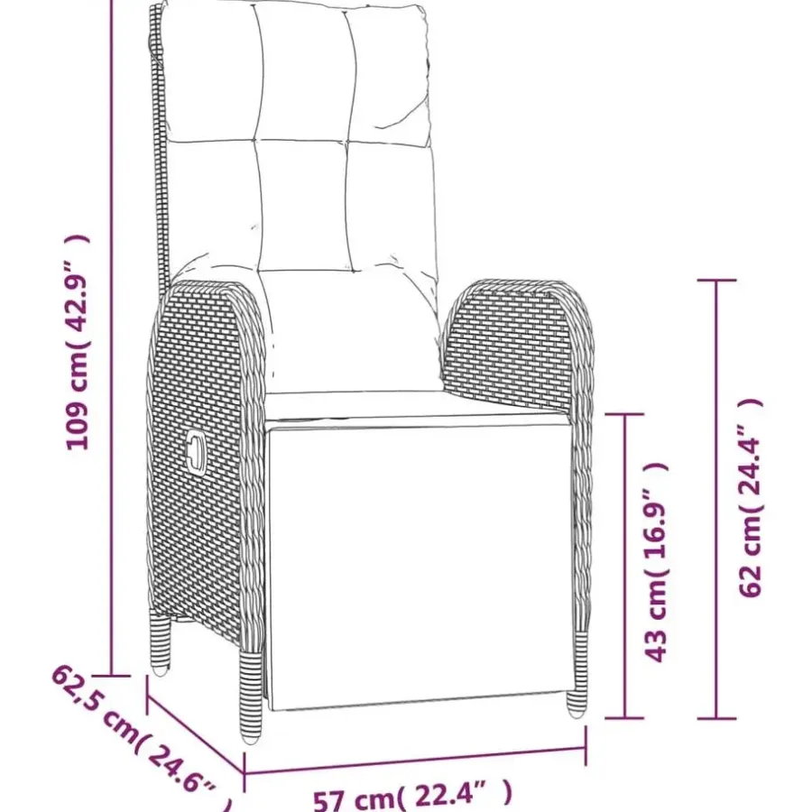 Tuinsets-vidaXL - 4-delige Tuinset bank en fauteuils - Grijs - Poly rattan - 160x80 cm