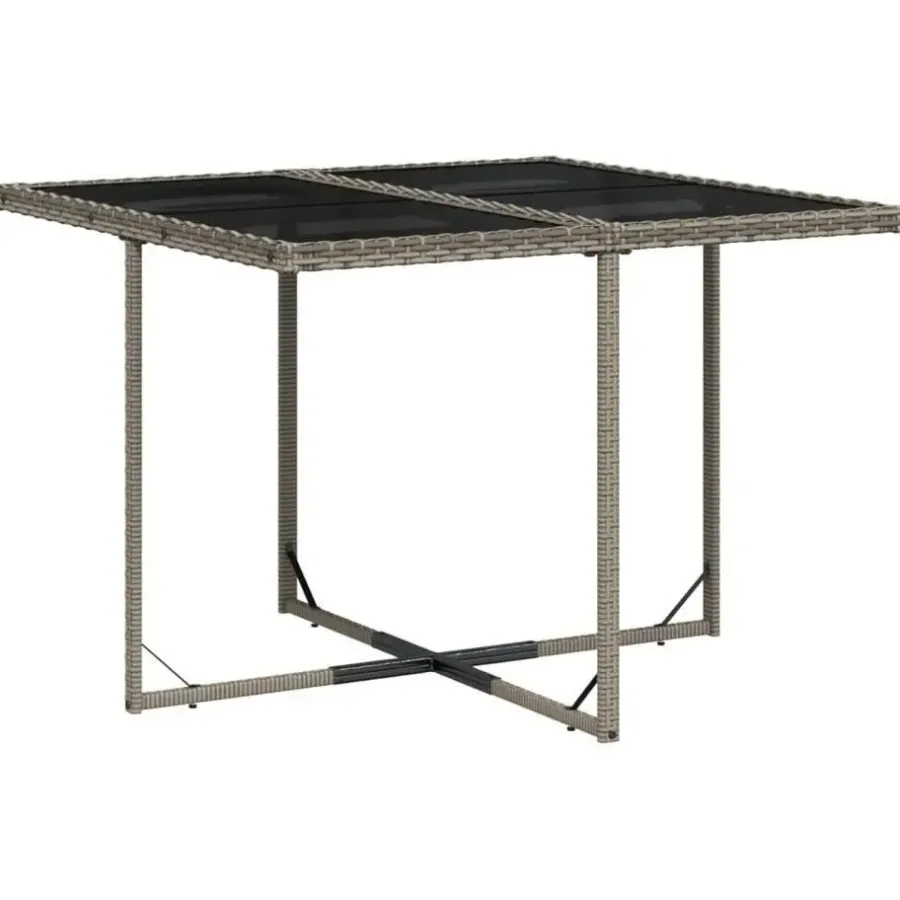 vidaXL - 5-delige Tuinset donkergrijs kussens - Grijs poly rattan - 110x106 cm