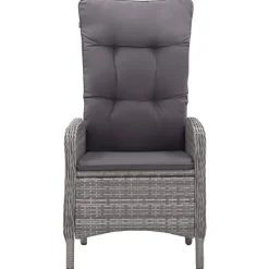 vidaXL - 5-delige Tuinset grijs - 4 verstelbaar stoelen en 85x85 cm tafel