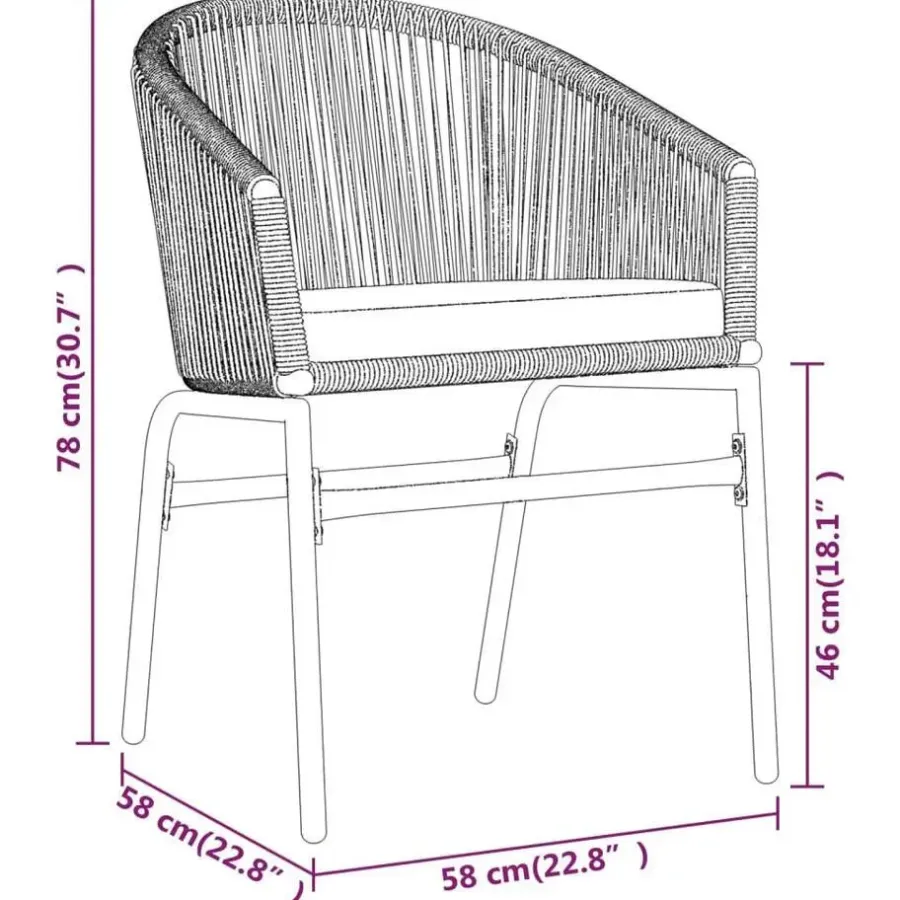 vidaXL - 5-delige Tuinset met kussens - Zwart PVC-rattan en staal - 80x80 cm
