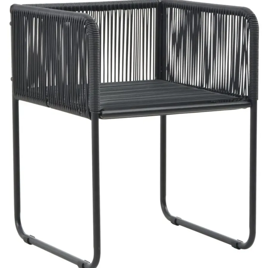 Tuinsets|Tuinsets-vidaXL - 7-delige Tuinset met kussens - Zwart - PVC-rattan - 184.5x90 cm