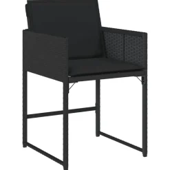 Tuinsets|Tuinsets-vidaXL - 5-delige Tuinset met kussens - Zwart - PE rattan en glas - 110x106 cm