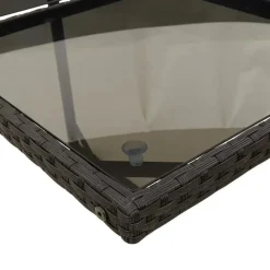 Tuinsets|Tuinsets-vidaXL - 5-delige Tuinset met kussens - Zwart - PE rattan en glas - 110x106 cm