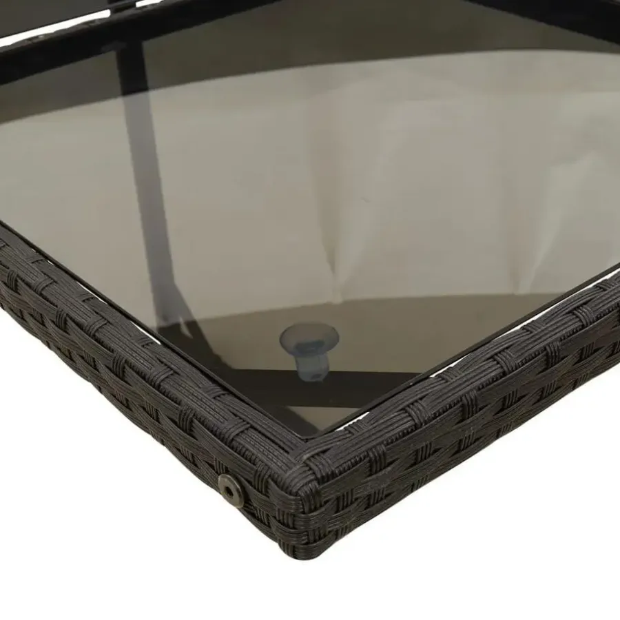 Tuinsets|Tuinsets-vidaXL - 5-delige Tuinset met kussens - Zwart - PE rattan en glas - 110x106 cm